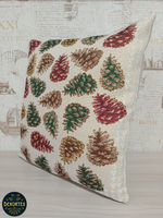 Декоративный гобеленовый чехол для интерьерной подушки Шишки 38*38