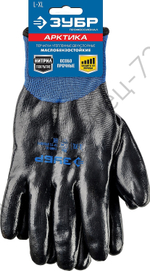 ЗУБР АРКТИКА, акрил+нейлон, с нитриловым обливом, размер L-XL,двухслойные, утеплённые перчатки, Профессионал (11469-XL)