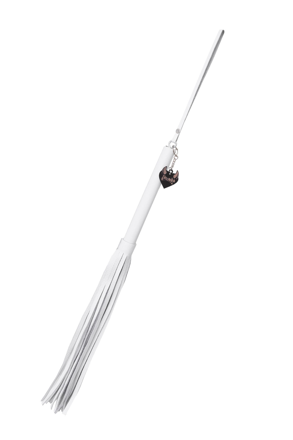 Белая кожаная плеть - 50 см. (Цвет: белый)