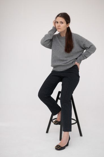 Джемпер Л.Т., 100% шерсть ягнёнка, цвет небо Петербурга.