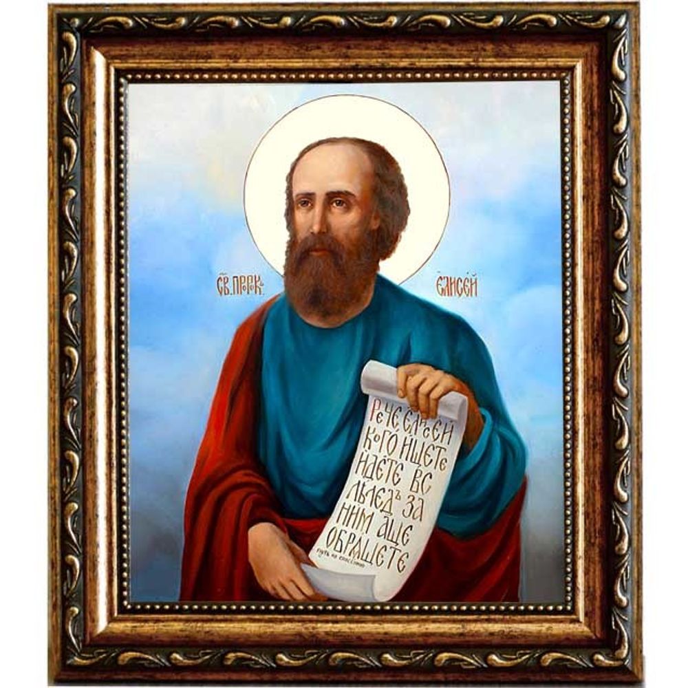 Елисей Святой пророк чудотворец. Икона на холсте.
