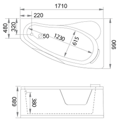 Акриловая ванна Gemy G9046 II O R