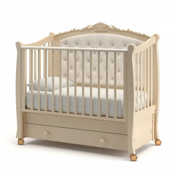 Детская кроватка с продольным маятником Гандылян Жанетт new Слоновая кость