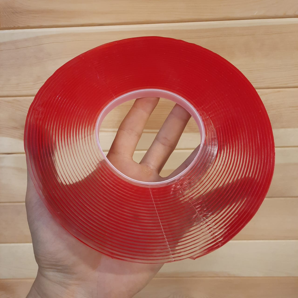 Лента клейкая двухсторонняя прозрачная 10м, 2мм