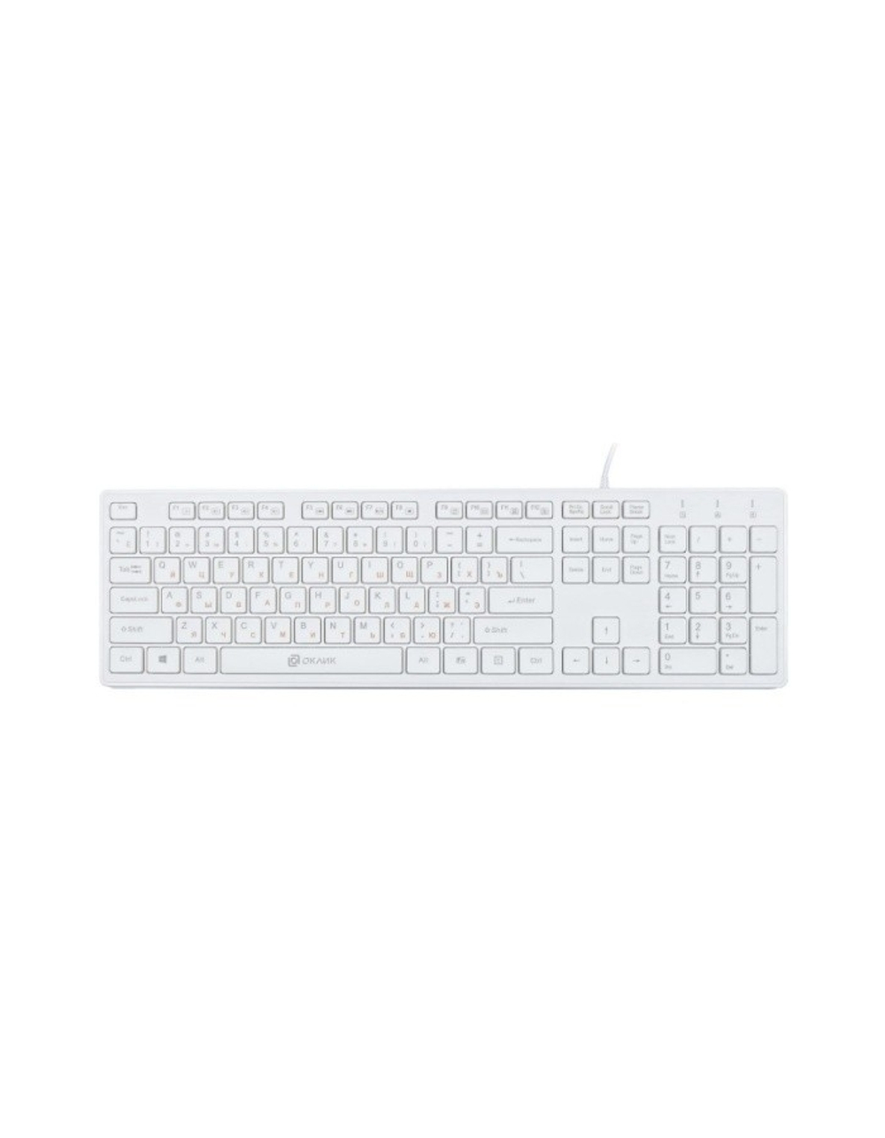 Клавиатура Oklick 500M белый USB slim Multimedia  [1061586]