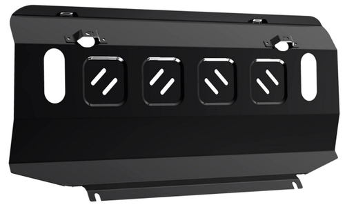 Защита радиатора АвтоБроня для Mitsubishi Pajero III (V - все) 1999-2006/Mitsubishi Pajero IV (V - 3.0; 3.2D (188/200 л.с.); 3.8) 2006-2020, штампованная, сталь 1.8 мм, с крепежом, 111.04012.1