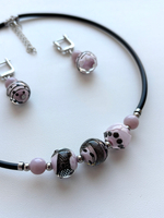 Комплект украшений из муранского стекла: колье, серьги