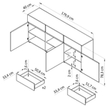 Комод Лайн 3дв+3ящ Н783х1799х400
