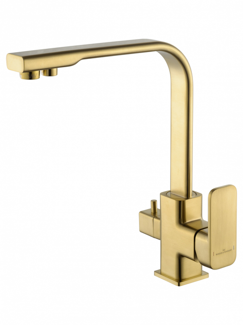 Смеситель для кухни c подключением фильтра WONZON & WOGHAND, Брашированное золото (WW-88458004-BG)