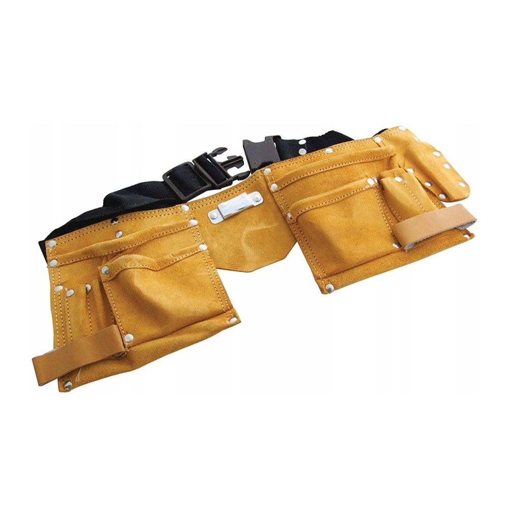 БИБЕР 96261 Пояс для инструмента, натуральная кожа, 8 карманов, 2 скобы