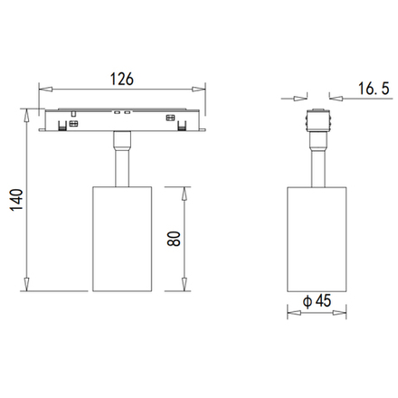 Светодиодный светильник Alpha для SPACE Track system 10Вт, D45xL80 мм, 762Лм, 36°, 3000К, диммируемый, IP20, Ra>90, черный