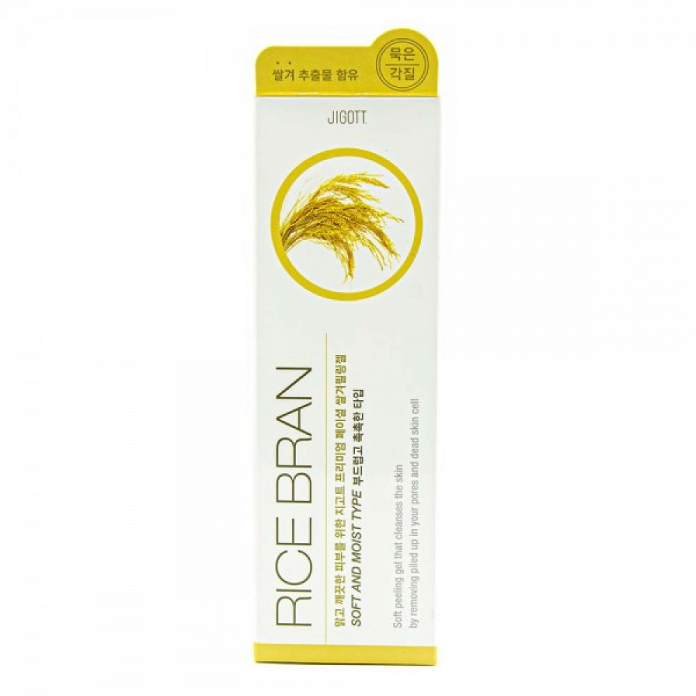 Jigott Rice Bran Peeling Gel Мягкий пилинг-гель для лица с экстрактом риса, 180мл