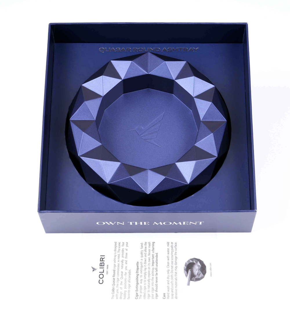 Пепельница Colibri Quasar на 6 сигар, Синий лак Navy