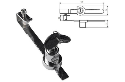 Замок мебельный EDSON L 040 19/20 CHROME реечный 120мм /12