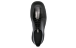 Alexander McQueen Alexander McQueen cowhide leather calfskin side logo embossed Derby shoes men's black