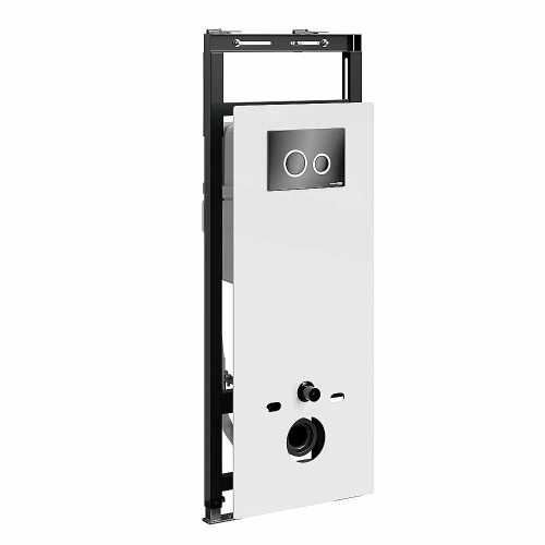 Инсталляция для унитаза WasserKraft Salm 27TLT.010.ME.WH.PB01 белая панель/кнопка черная глянцевая