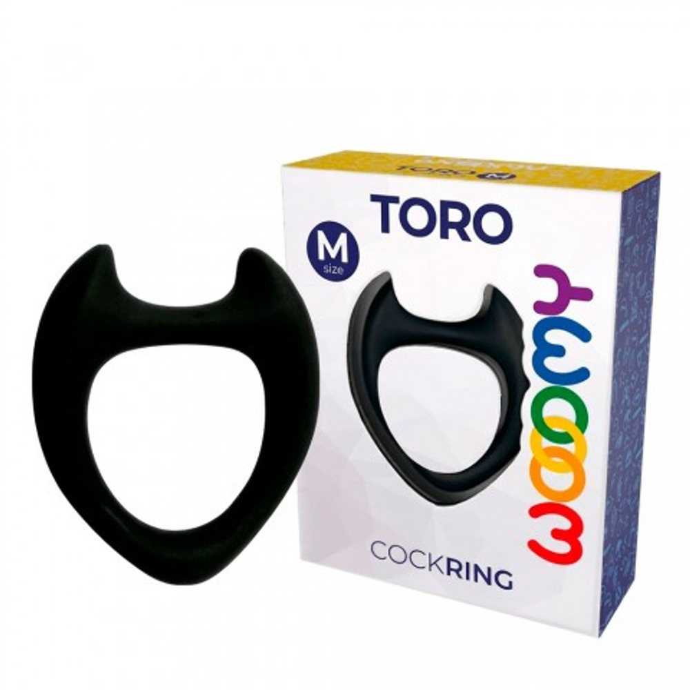 Эрекционное кольцо Toro от Wooomy черное (M)