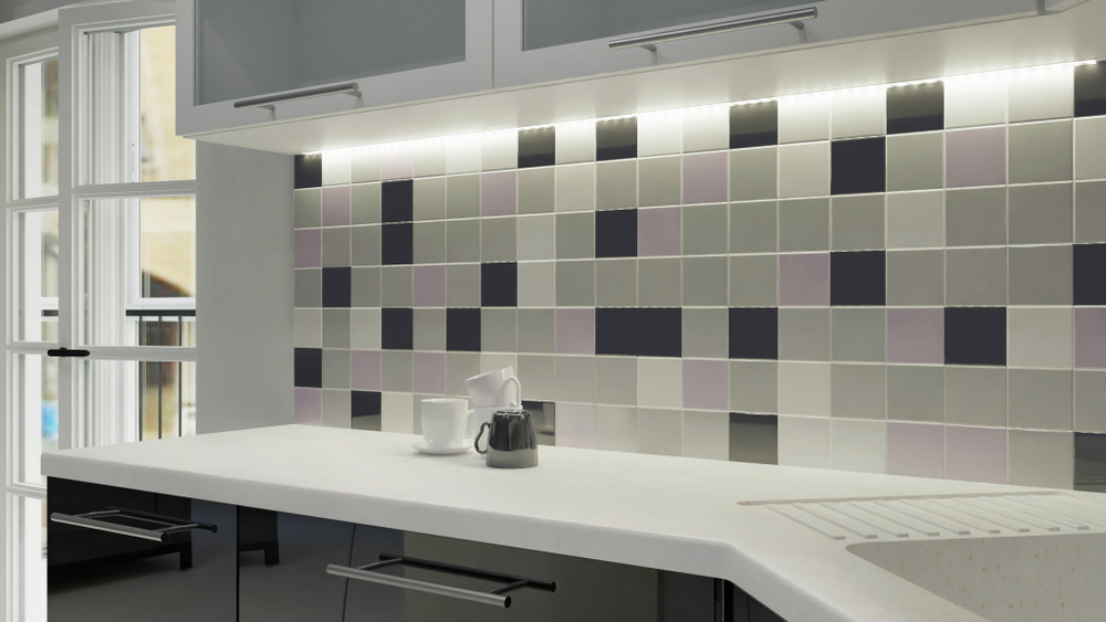 Плитка настенная Mini Tile Dark Grey glossy 99x99х7 мм
