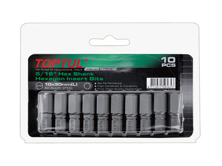 Насадка шестигранник 6мм 5/16" 10шт блистер TOPTUL (FSDA1006G)