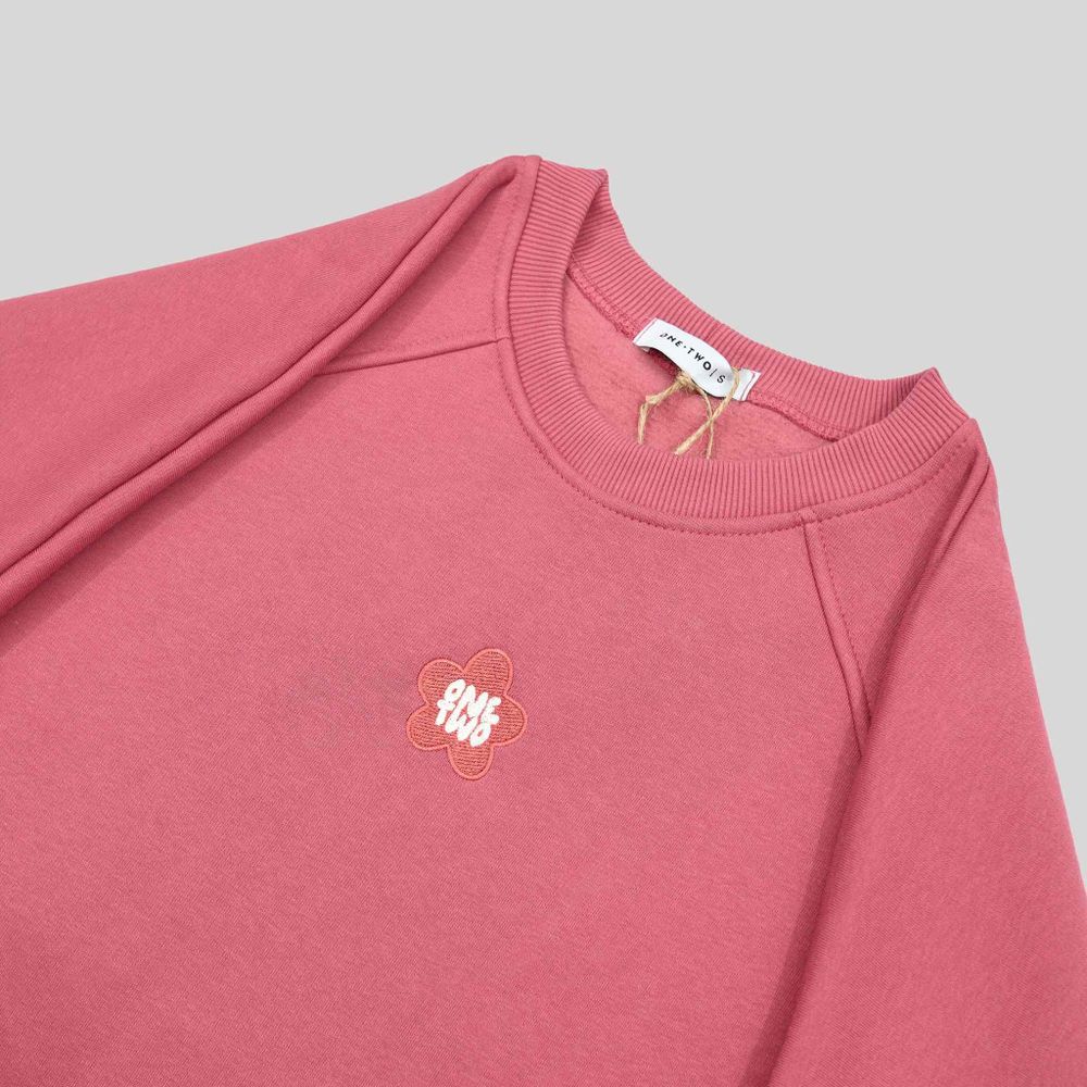 Толстовка One Two Garden Реглан с начесом роза барокко