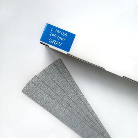 Сменные файлы Unipilka для маникюра на основу  "Прямая L" , серые 240грит 50шт/уп.