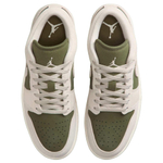 Jordan Air Jordan 1 Cushioning Low top Vintage Basketball Shoes Unisex Olive Green/Sail White