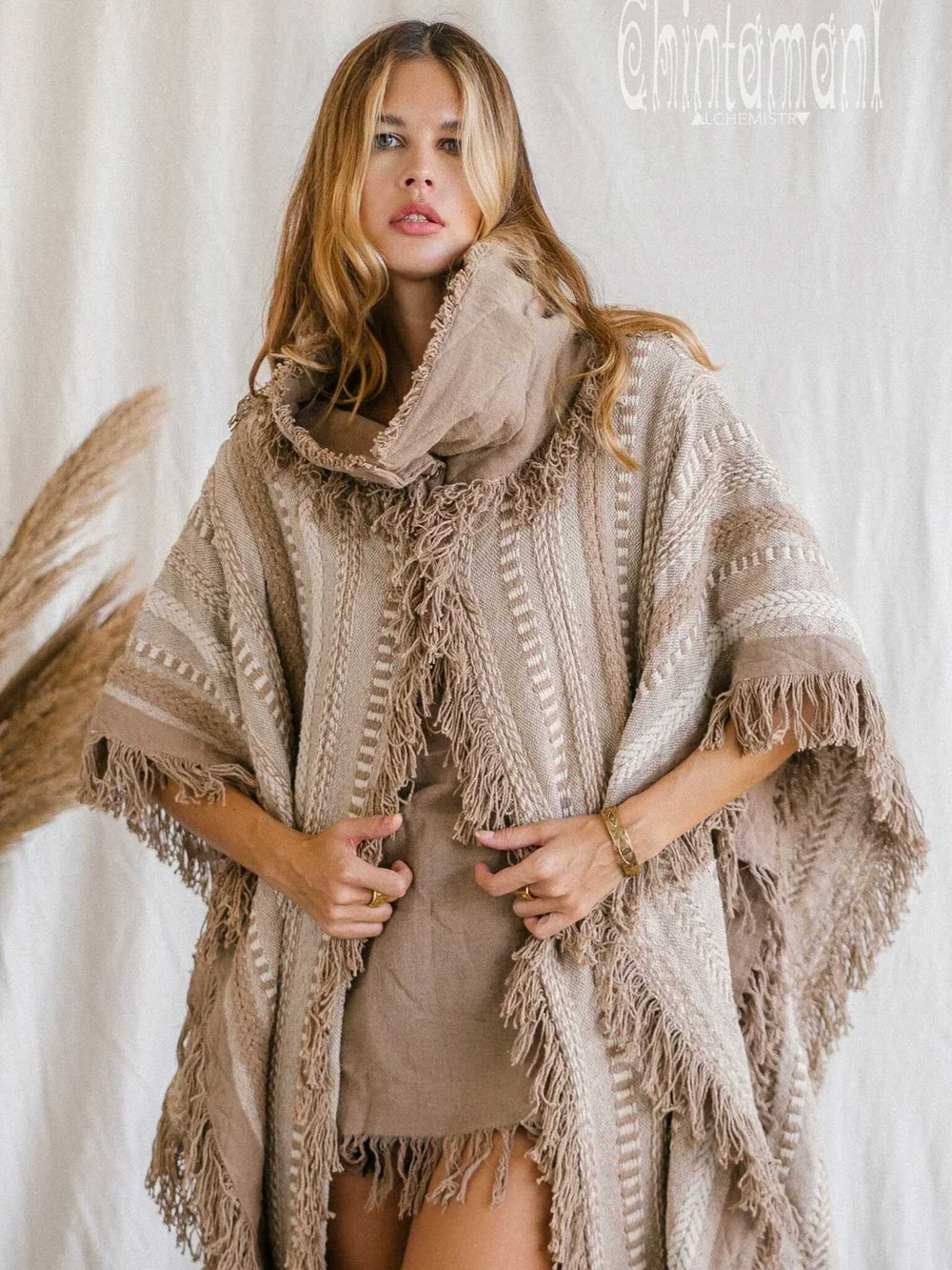 Burning Man пальто-пончо (кофе)