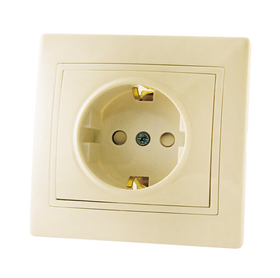 Розетка с/у Таймыр SQ1814-0116, 1 гнездо, с/з, з/ш, слоновая кость 164242