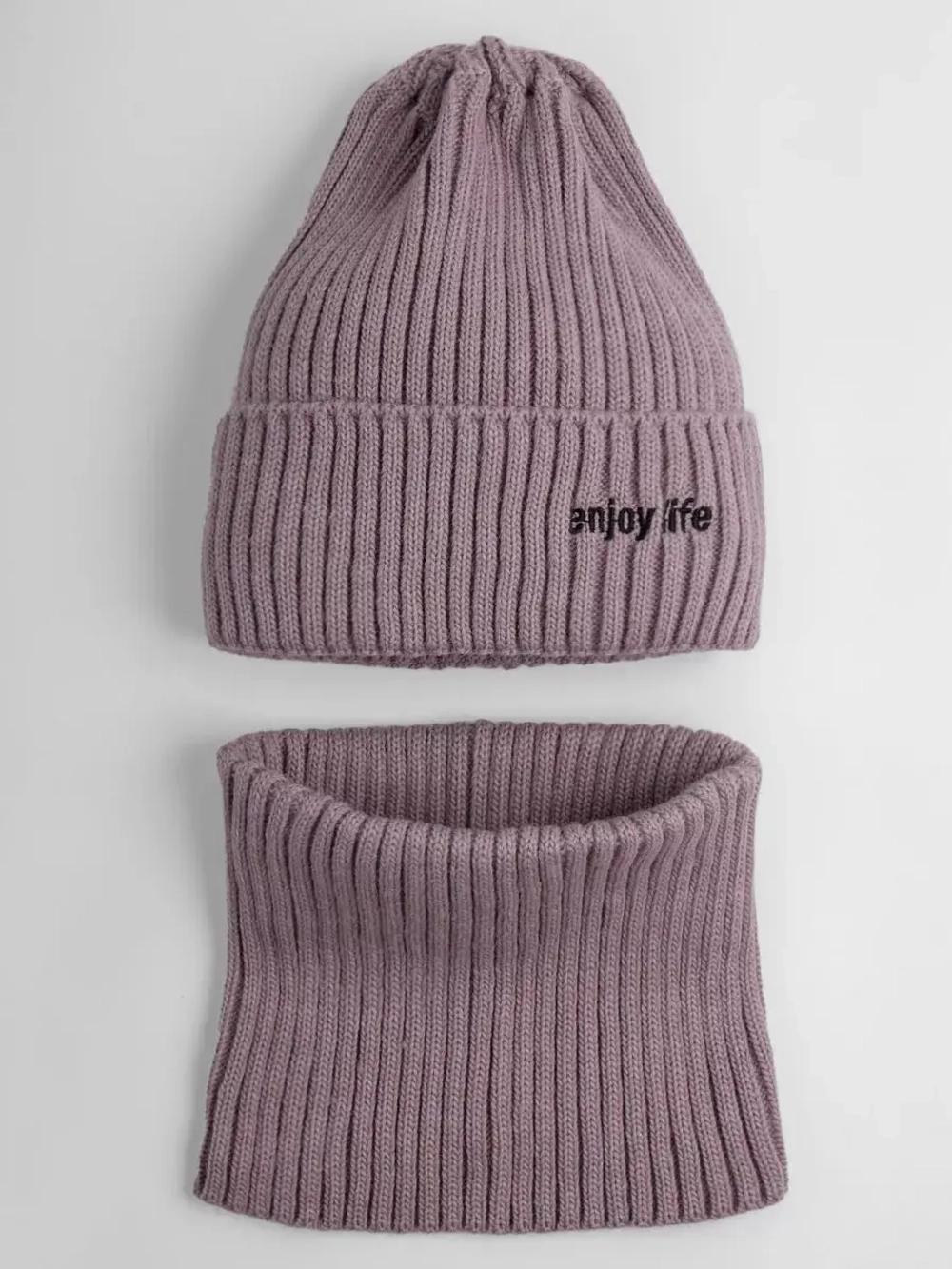 Шапка детская осенняя со снудом серая