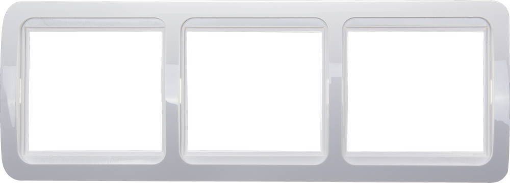 СВЕТОЗАР Гамма, тройная, горизонтальная, цвет белый, накладная панель (SV-54148-W)