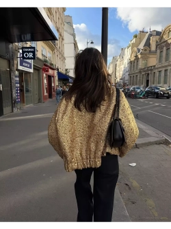 Куртка бомбер золотистая