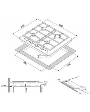 Газовая варочная панель ZorG BP4 FD RCR