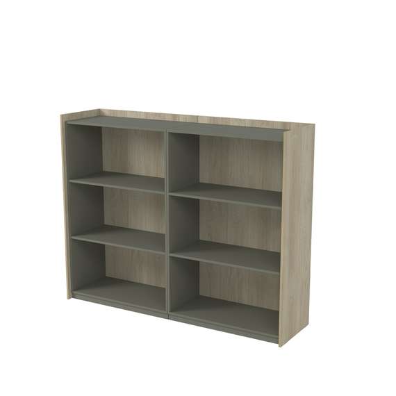 15ШДС.1402 Шкаф средний, со стеклом, двусоставный (1768*460*1400)