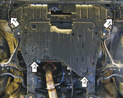 Защита картера Двигателя, КПП. 2 мм, Сталь. для Honda Accord VII 2003-2007 MOTODOR.00808