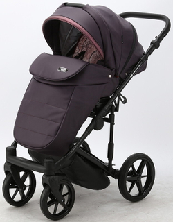 Детская коляска Adamex Rimini Deluxe 2 в 1 RI236 СЛИВОВАЯ.КОЖА+Т.СИРЕНЬ.ПЕРЛ.ОТДЕЛКА