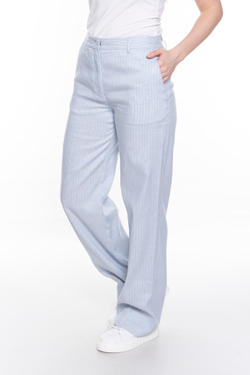 БРЮКИ В ТОНКУЮ ПОЛОСКУ С ЛОГОТИПОМ