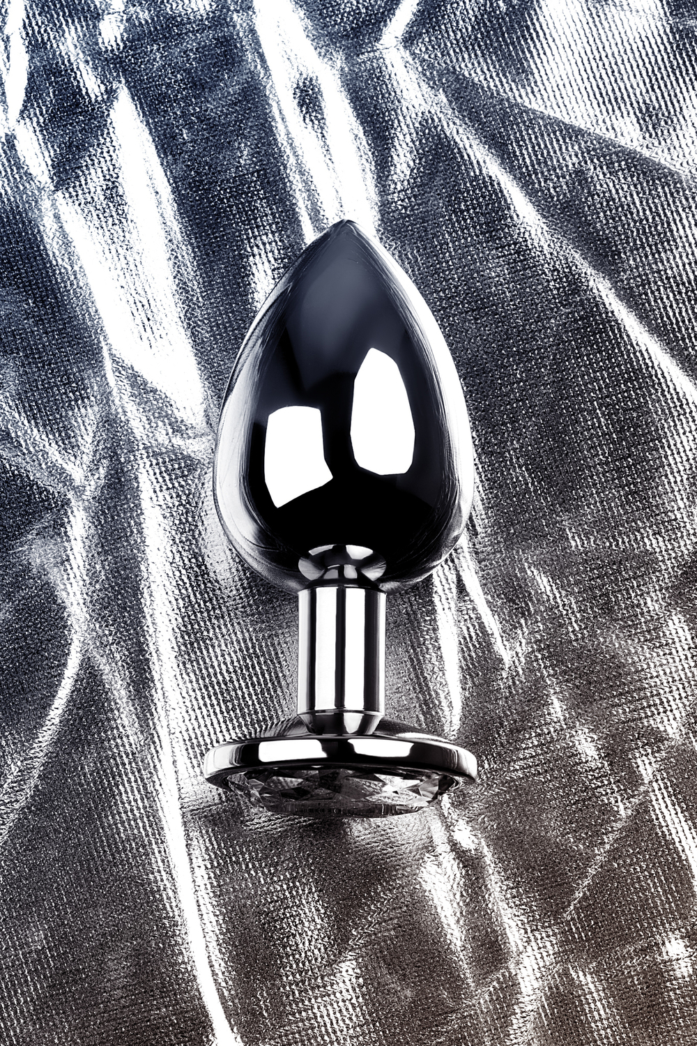 Анальная втулка с кристаллом Large прозрачный 9 см