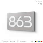 Номер на дверь 863, табличка на дверь для офиса, квартиры, кабинета, аудитории, склада, серая 120х70 мм, Айдентика Технолоджи