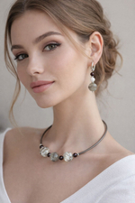 Комплект украшений из муранского стекла: колье, серьги