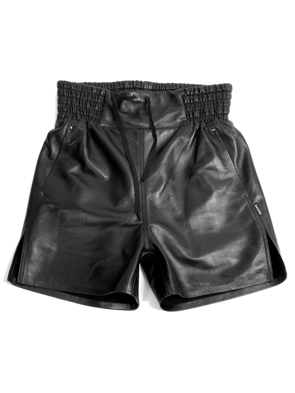 Кожаные шорты боксеры на резинке