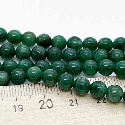 Фуксит бусины, диаметр около 6,4-6,7 мм, цена за 14-15 шт (1/4 нити)