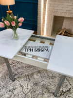 Стол кухонный раздвижной "Белый глянец"