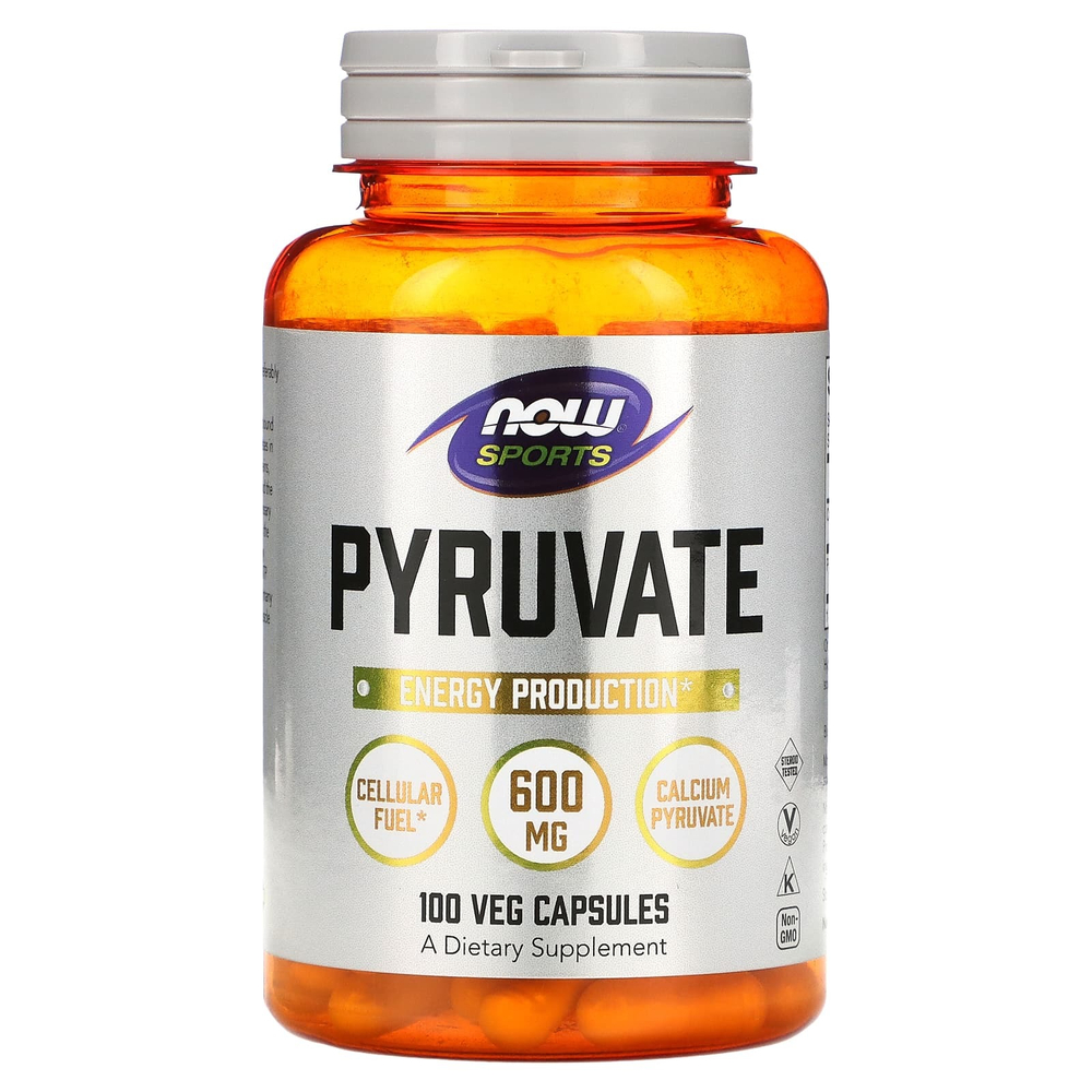 NOW Foods, Sports, пируват, 600 мг, 100 растительных капсул