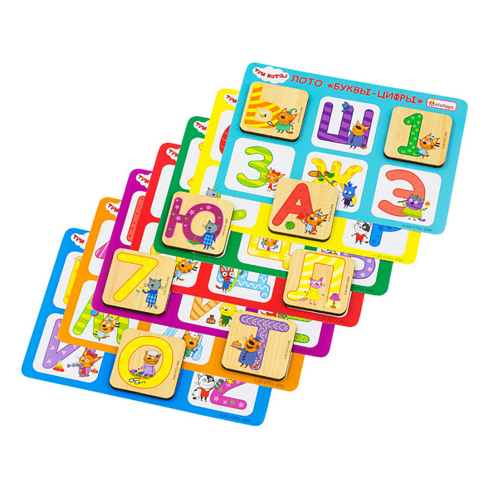 Лото ТРИ КОТА (42 фишки, 7 картинок в мешке) арт. ЛТ10