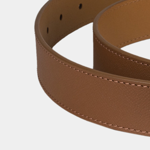 Ремень кожаный мужской из кожи сафьяно 35 мм, цвет карамель