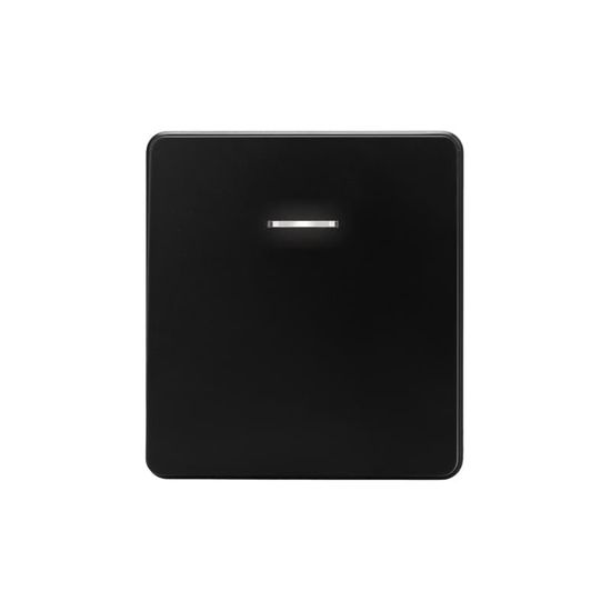 Выключатель ROUND 1 кл перекрестный (переключатель) с подсветкой 10А с/у оникс KRANZ