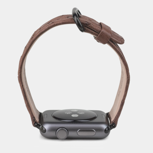 Ремешок для Apple Watch 40/41/42 mm из кожи страуса, коричневого цвета