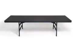 "Рио" стол из HPL 300х120см, цвет столешницы "черный мрамор", угол R3мм