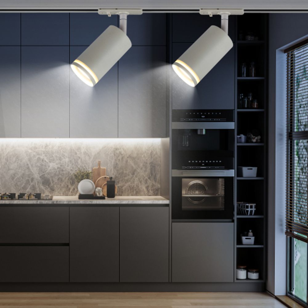 Трековый светильник однофазный ЭРА TR52 - GU10 WH под лампу GU10 матовый белый | Однофазные светильники под лампу