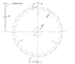 PCD пазовая пила D120x4.0/2.6x20 Z24 H6